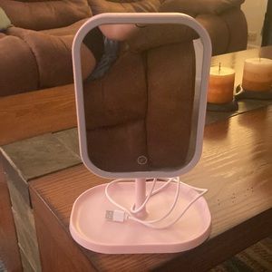 Pink light up mirror